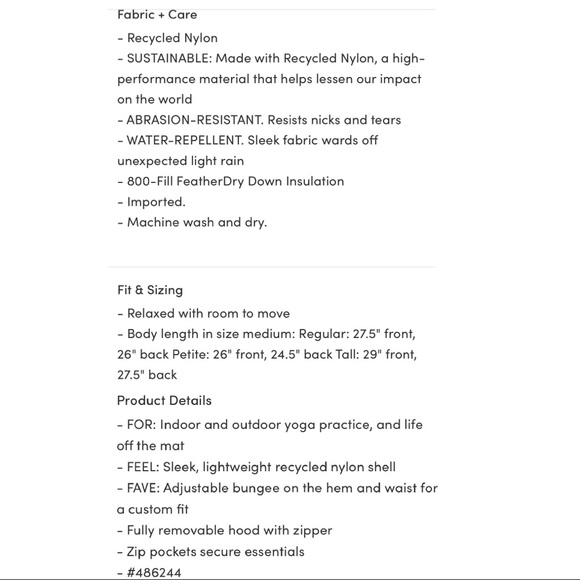 NWT Athleta Lofty Down Vest Black - Picture 12 of 12